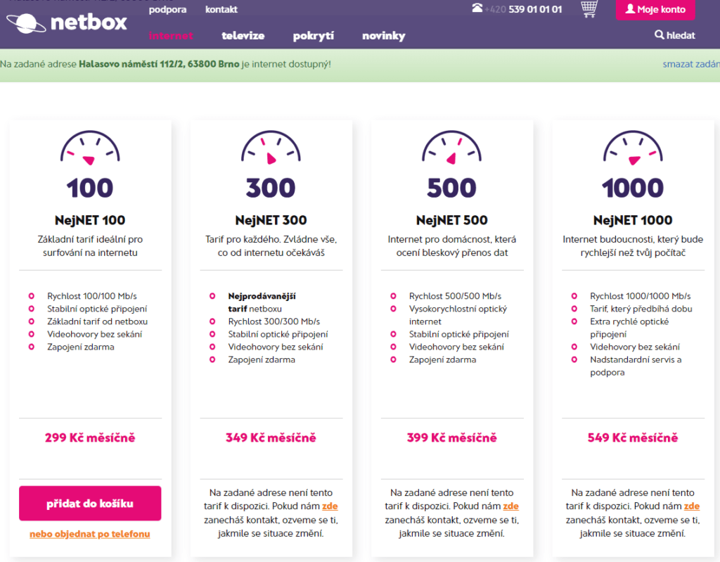 Netbox ceník